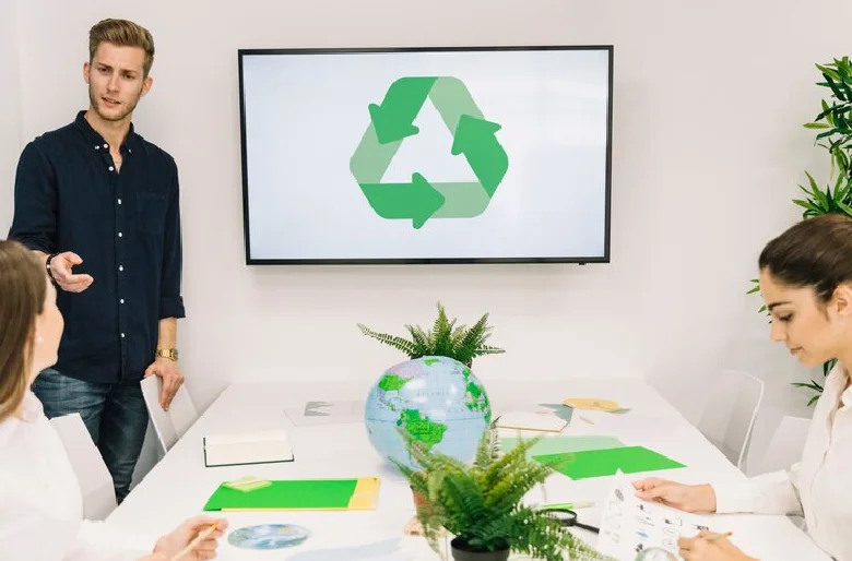 Recycling facility sorting plastic, paper, and glass for eco-friendly Recycling Business Ideas.