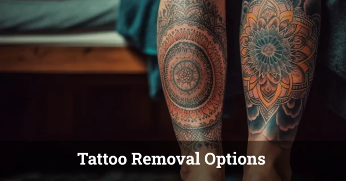 Close-up of laser treatment showing skin healing process, highlighting advanced Tattoo Removal Options available for all ink types.