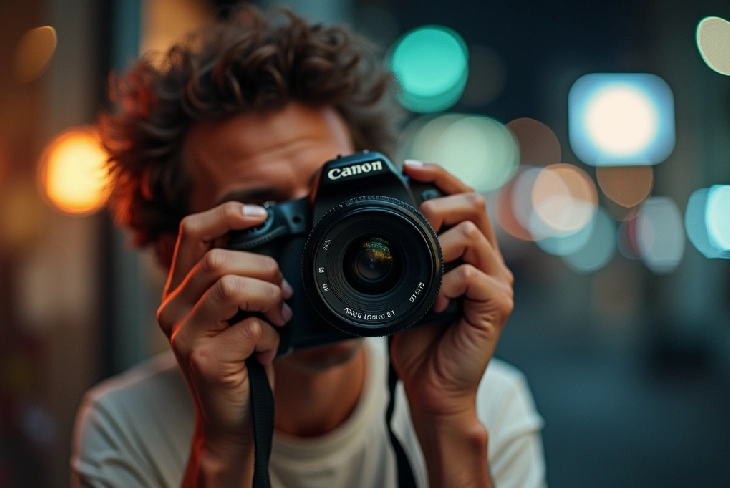 Photographer using advanced tools to sharpen your images on a high-resolution monitor, showcasing before and after comparisons