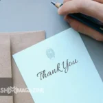 Child practicing good manners by writing a thank you letter