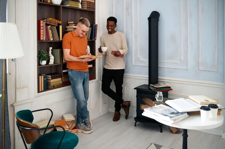 University students relaxing in a shared living space