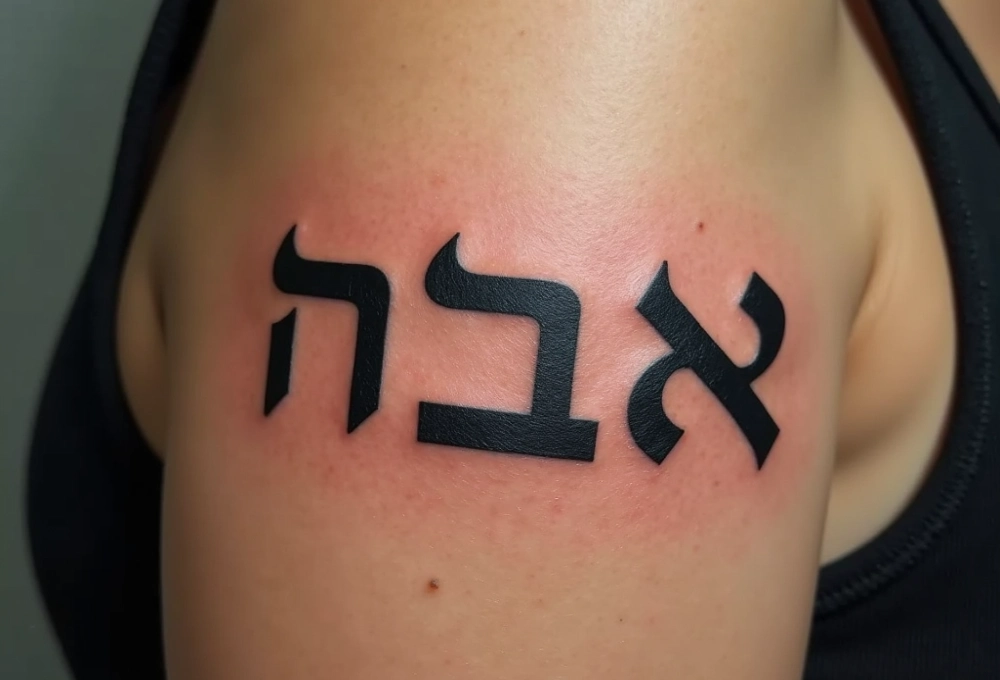 Hebrew arm tattoo קולין ברייס with price factors and care instructions